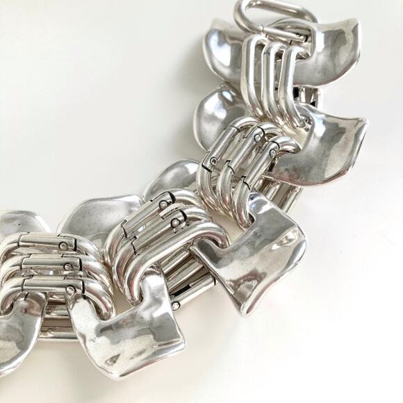 Stainless Steel Statement Bracelet Handmade Unique - Picture 3 of 7